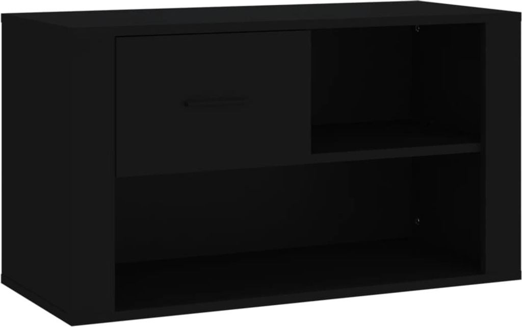vidaXL Schuhschrank Schwarz 80x35x45 cm Holzwerkstoff