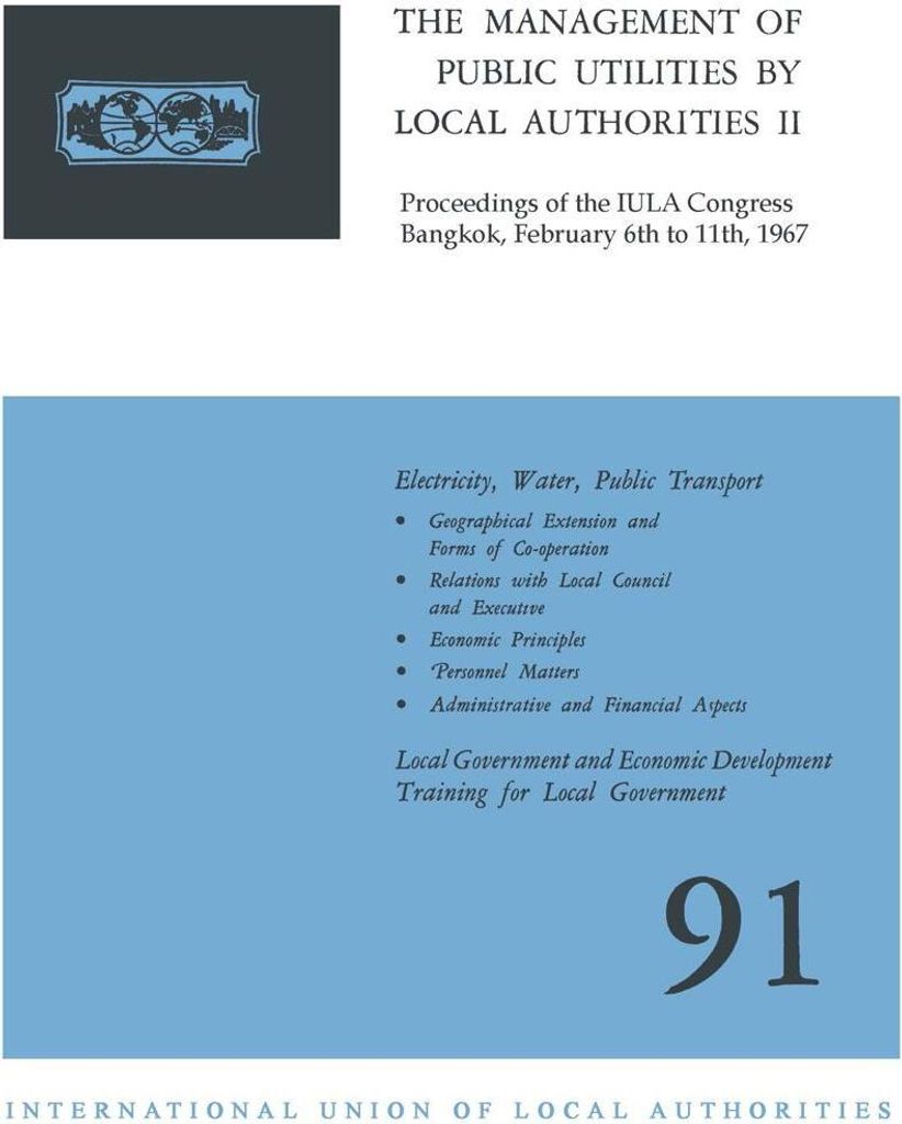 The Management of Public Utilities by Local Authorities II