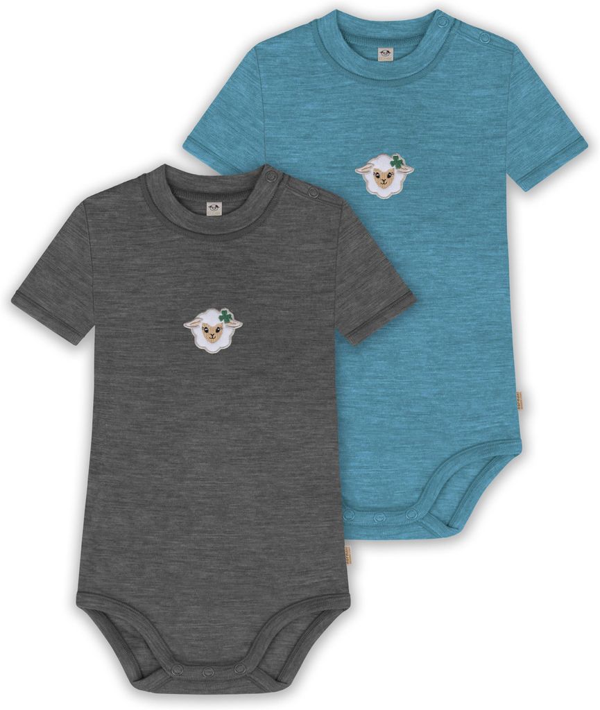 normani 2er Set Baby Kurzarmbody aus Wolle