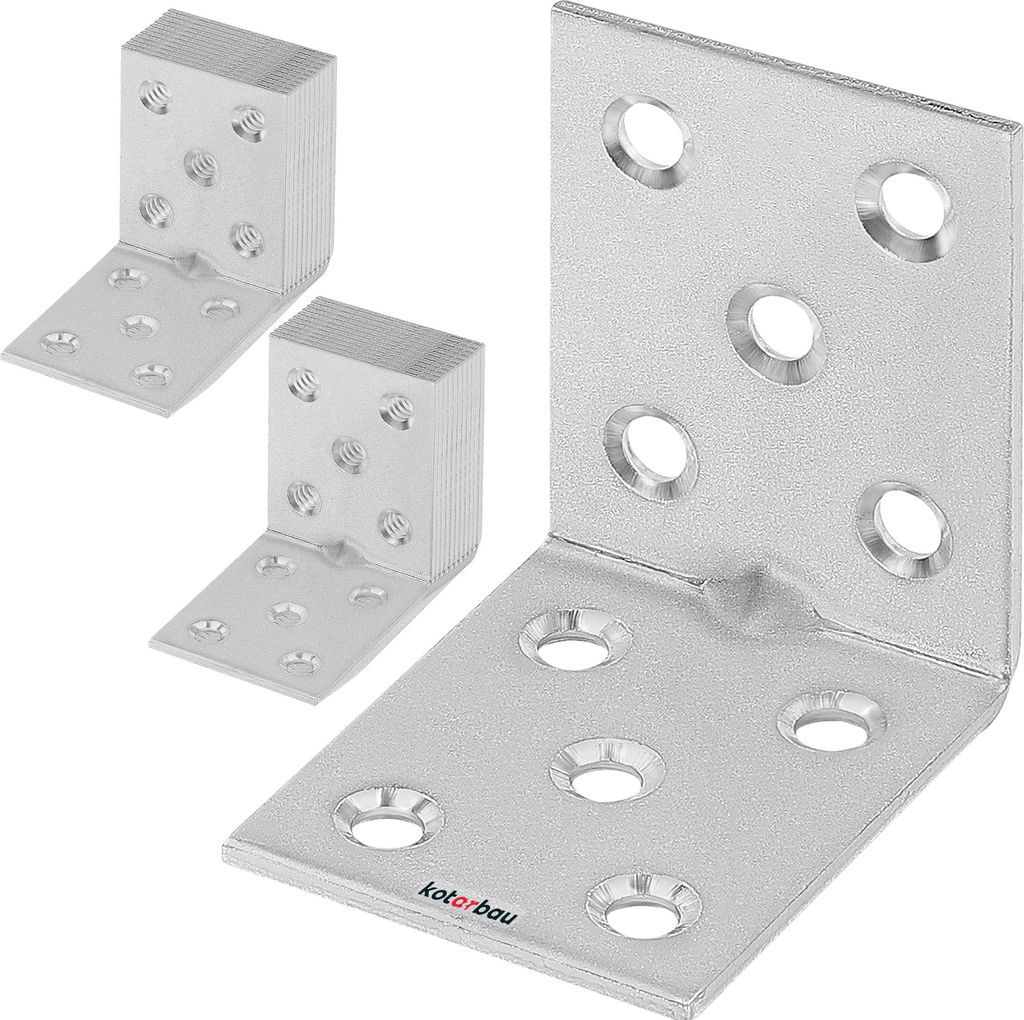 KOTARBAU 25er Set Winkelverbinder 50 x 50 x 40 x 2 mm mit Sicke Stahl Bauwinkel Montagelöcher Möbelverbinder Verzinkt Schwerlast Holzverbinder ...