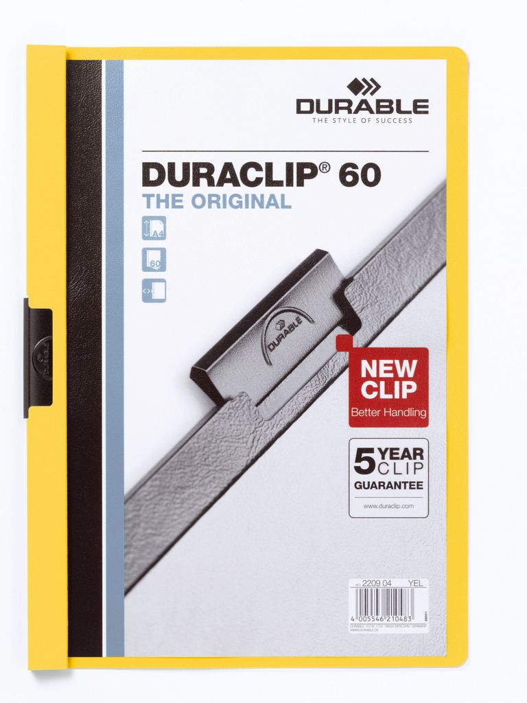 DURABLE Klemmmappe DURACLIP 60 A4, 220904 gelb
