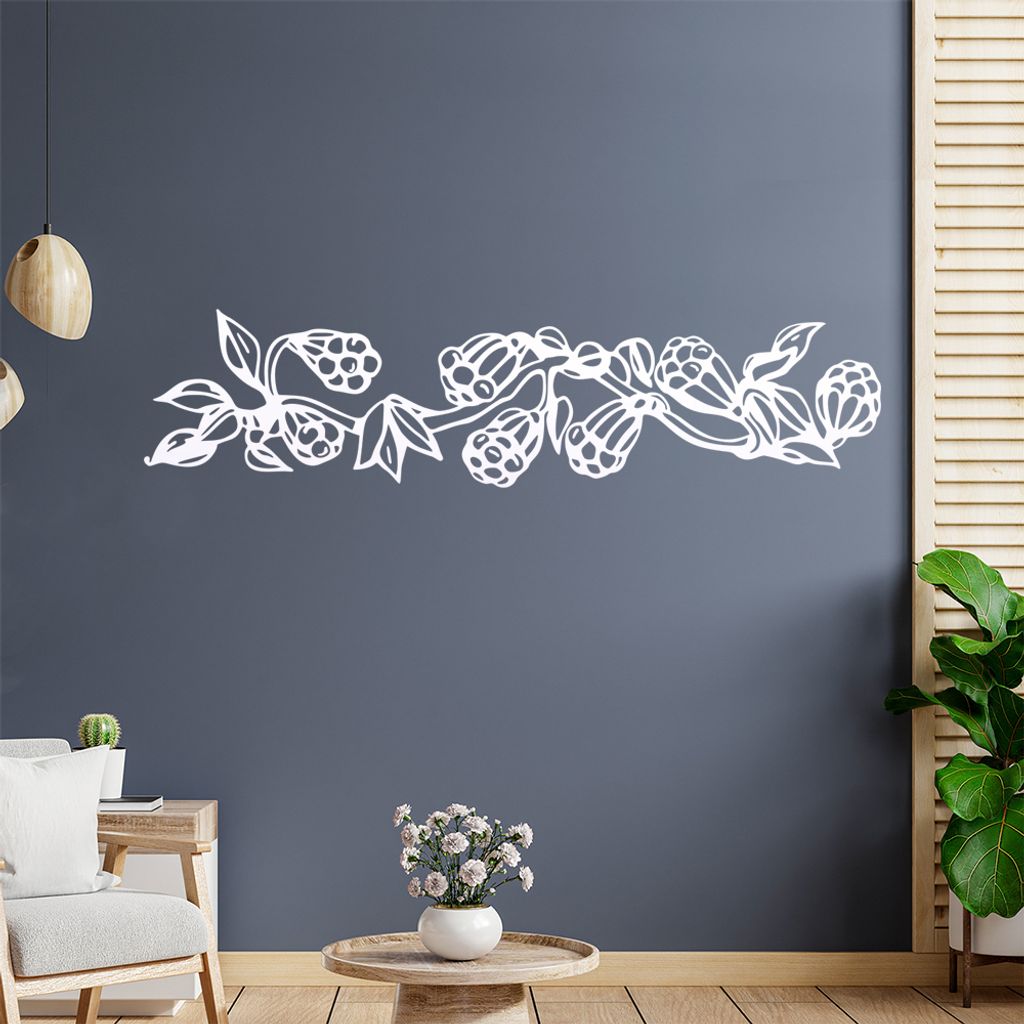 Blume - Ranken Wandtattoo in 6 Größen - Wandaufkleber Wall Sticker - Dekoration, Küche, Wohnzimmer, Schlafzimmer, Badezimmer