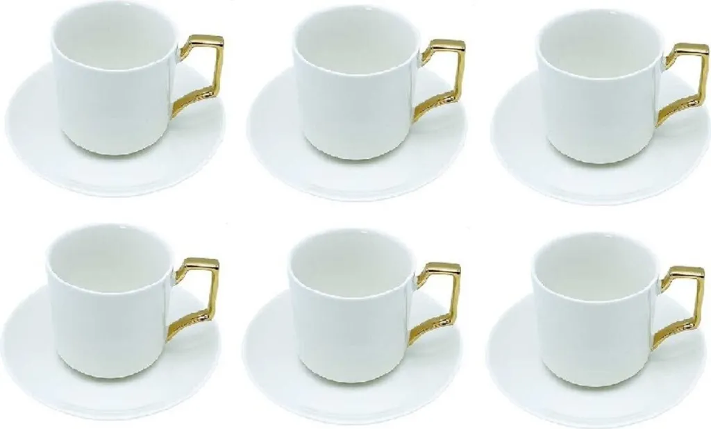 Service à café Aliya 190 ml au design blanc épuré pour 6 personnes