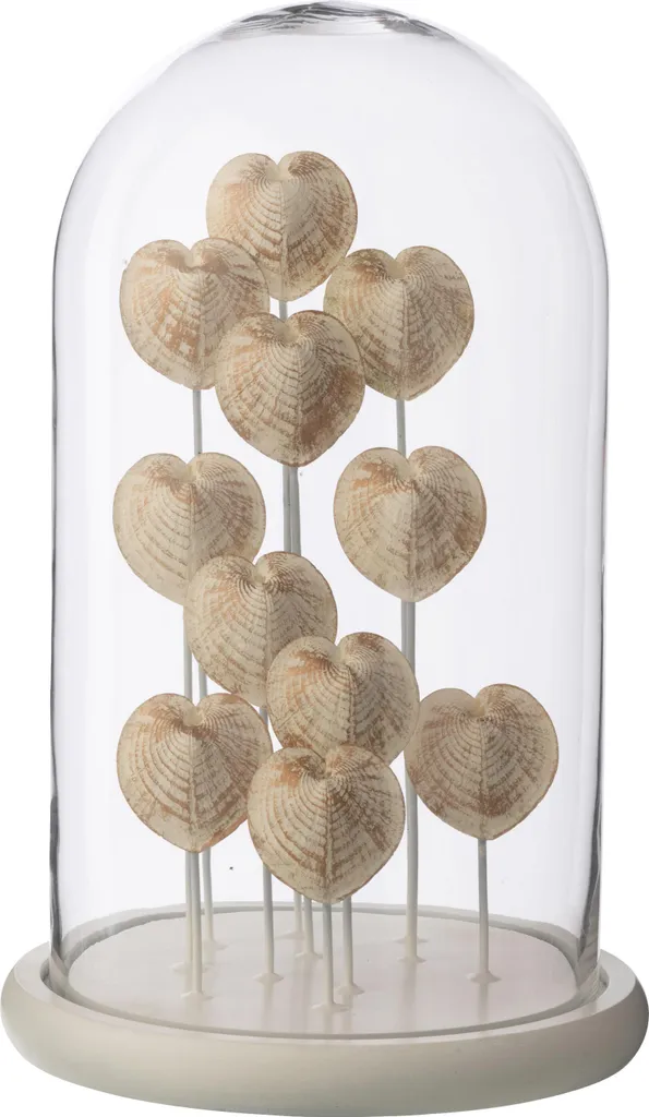 Cloche Coquillage Blanche J-Line : Déco Marine sans Poussière Grand Modèle
