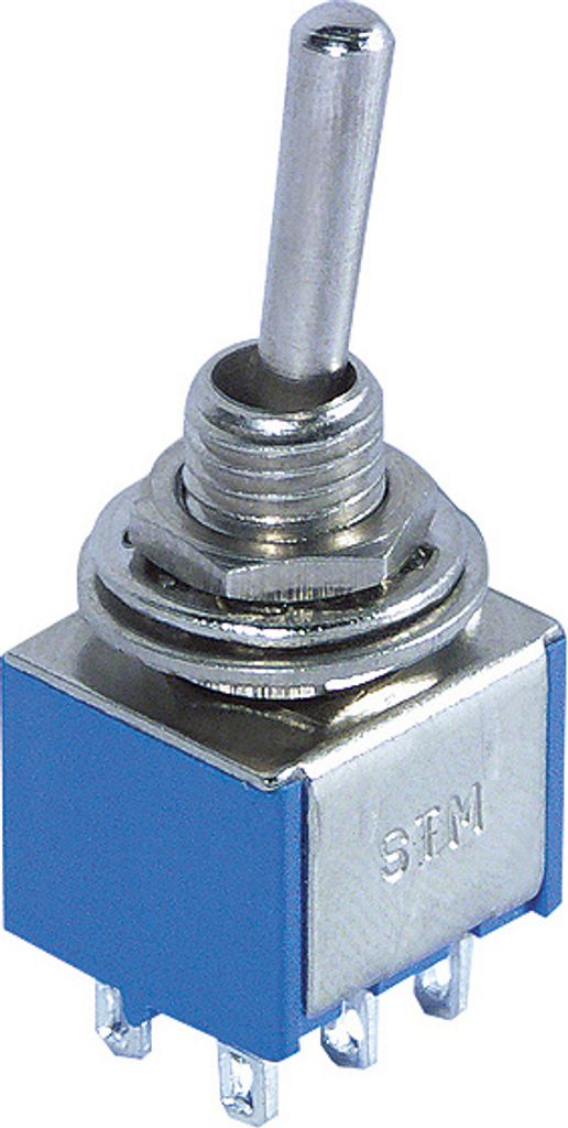 Miniatur-Kippschalter McPower, 250V/3A, 6-polig, 2 Stellungen: EIN / EIN