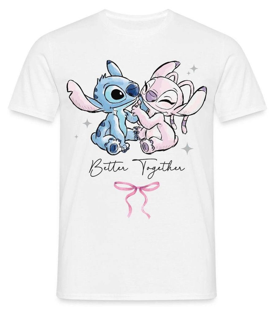Lilo & Stitch | Angel Und Stitch Better Together Männer T-Shirt, M, Weiß