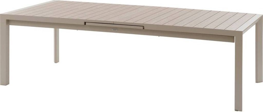 Hespéride - Ausziehbarer gartentisch "evasion" holzoptik leinen & ton 14 plätze lates aus aluminium