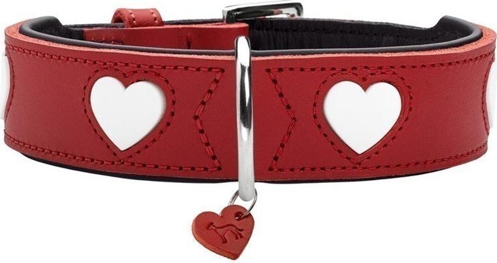 Hunter Halsband Love, Hund, Standardkragen, Rot, Weiß, Produktbild 