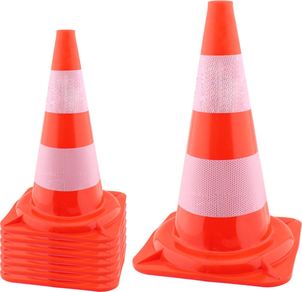 Verkehrspylon Pylon Hütchen Verkehrsleitkegel Warnkegel Markierungskegel Absperrkegel Warnbake Leitpfosten Lübecker Hut Parcours 8 Stück