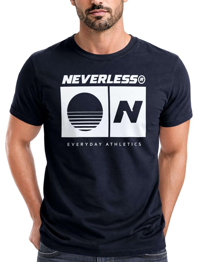 Herren T-Shirt Frontprint - Sunset Sport Logo - Baumwollshirt Männer Fashion Streetstyle Slim Fit Neverless