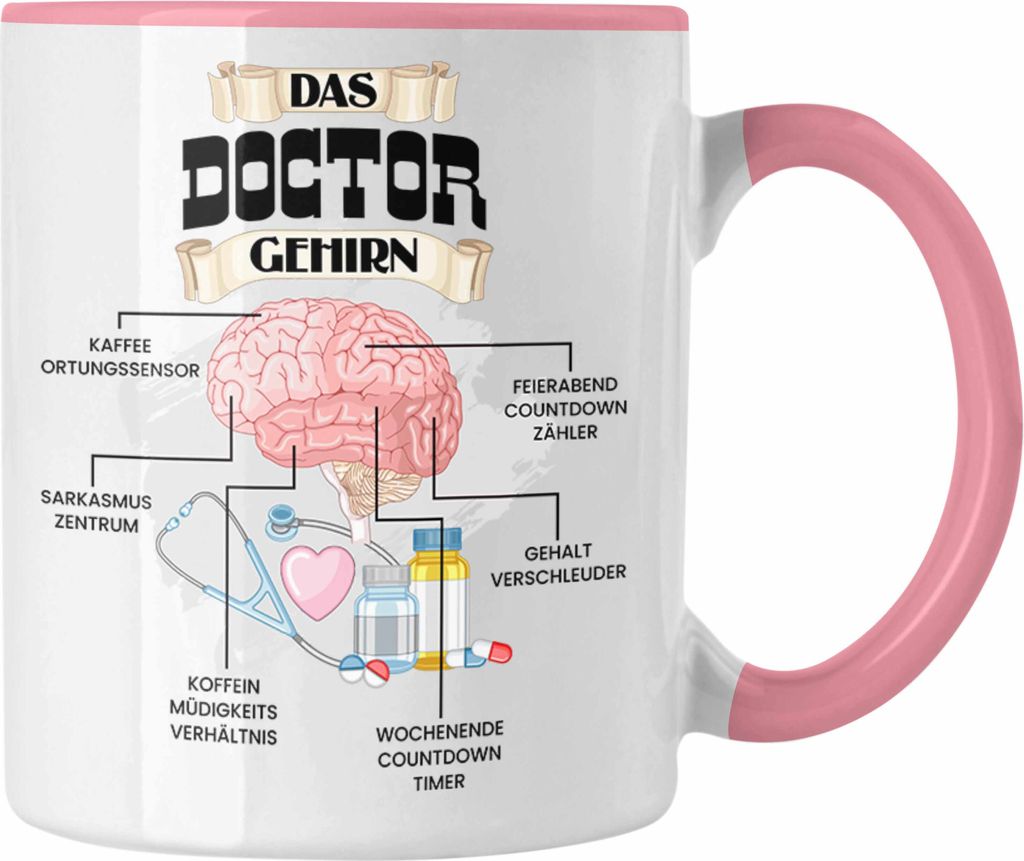 Trendation - Doctor Tasse Lustiges Geschenk für Krankenhaus Doctor Spruch Becher Geburtstag Weihnachten (Rosa)