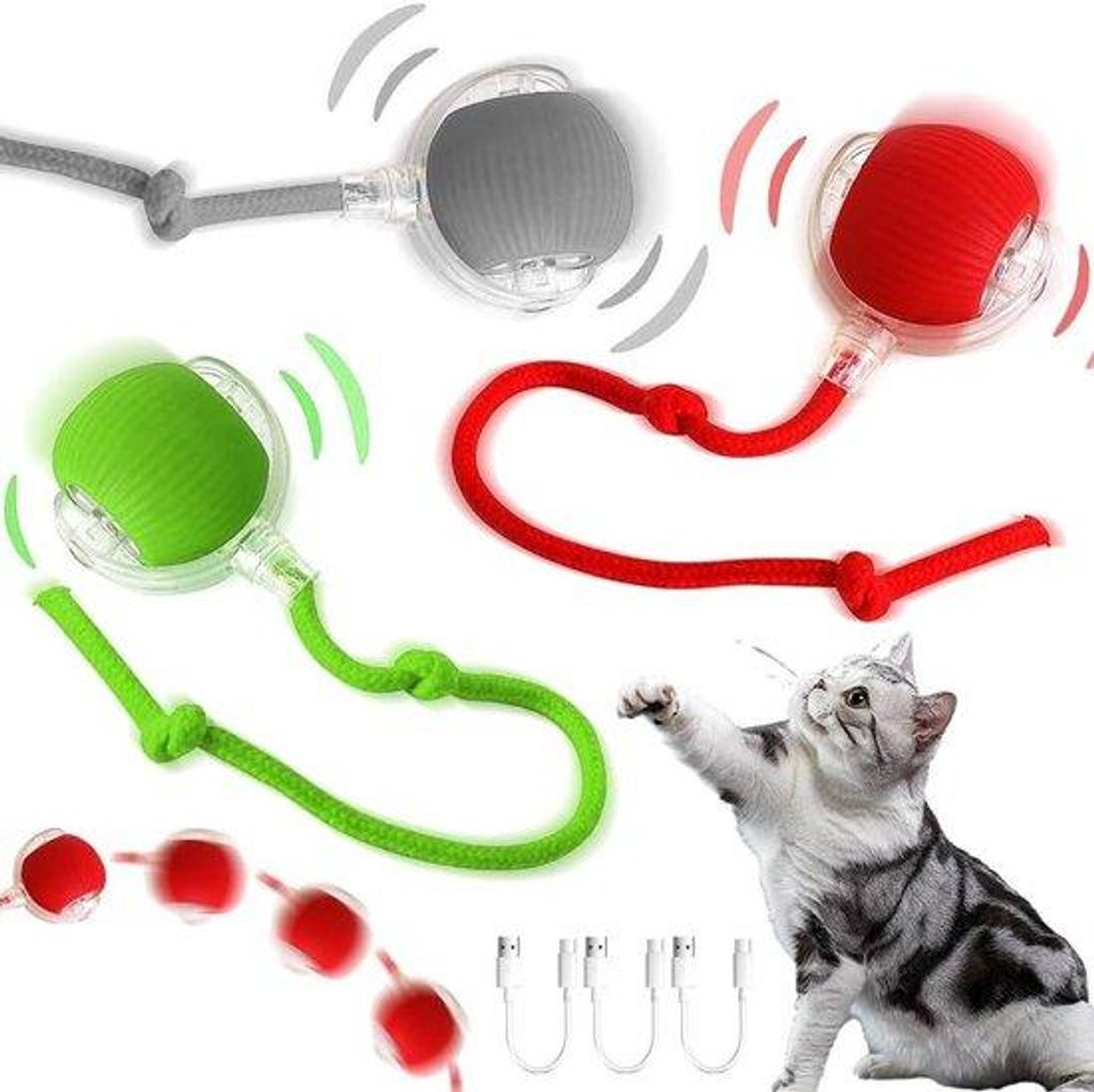 Elektrisches Kattenspiel 360° Rolling Set aus 3 Teilen