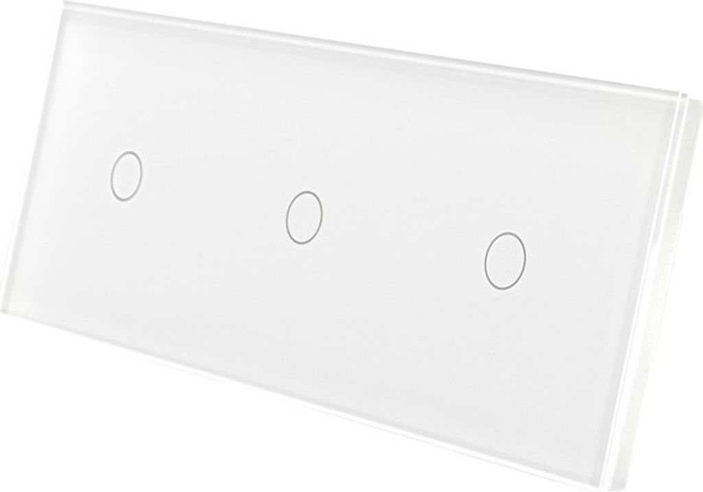 Touchschalter Panel 1+1+1 Glas weiß Qtouch Wandschalter ohne Modul