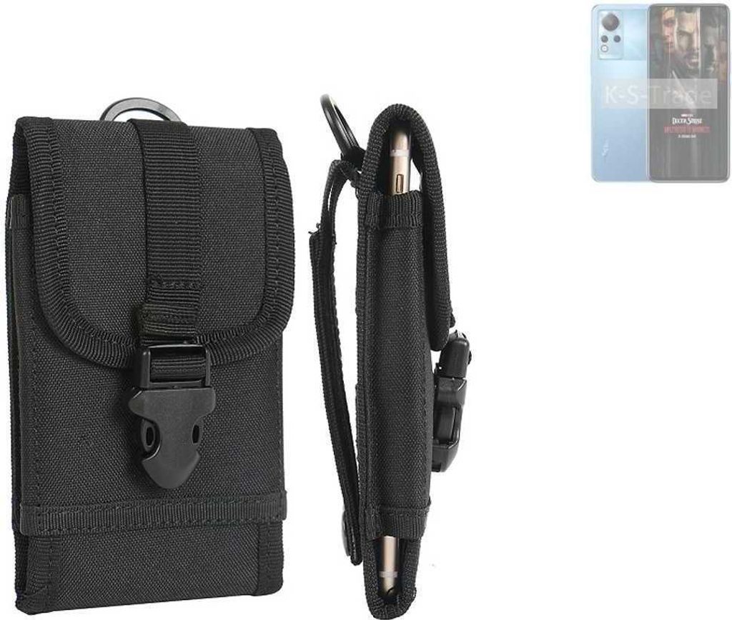 K-S-Trade Holster Handy Hülle kompatibel mit Infinix Note 12 Turbo Holster Handytasche Gürtel Tasche Schutz Hülle Robust Outdoor schwarz
