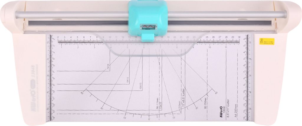 KWTRIO Papierschneider, 300 mm Breite, Papierschneider, Mehrzweck, mit 4 Schneidkoepfen, gerade Linien/Kurven/gepunktete Linien und Faltlinienschne...