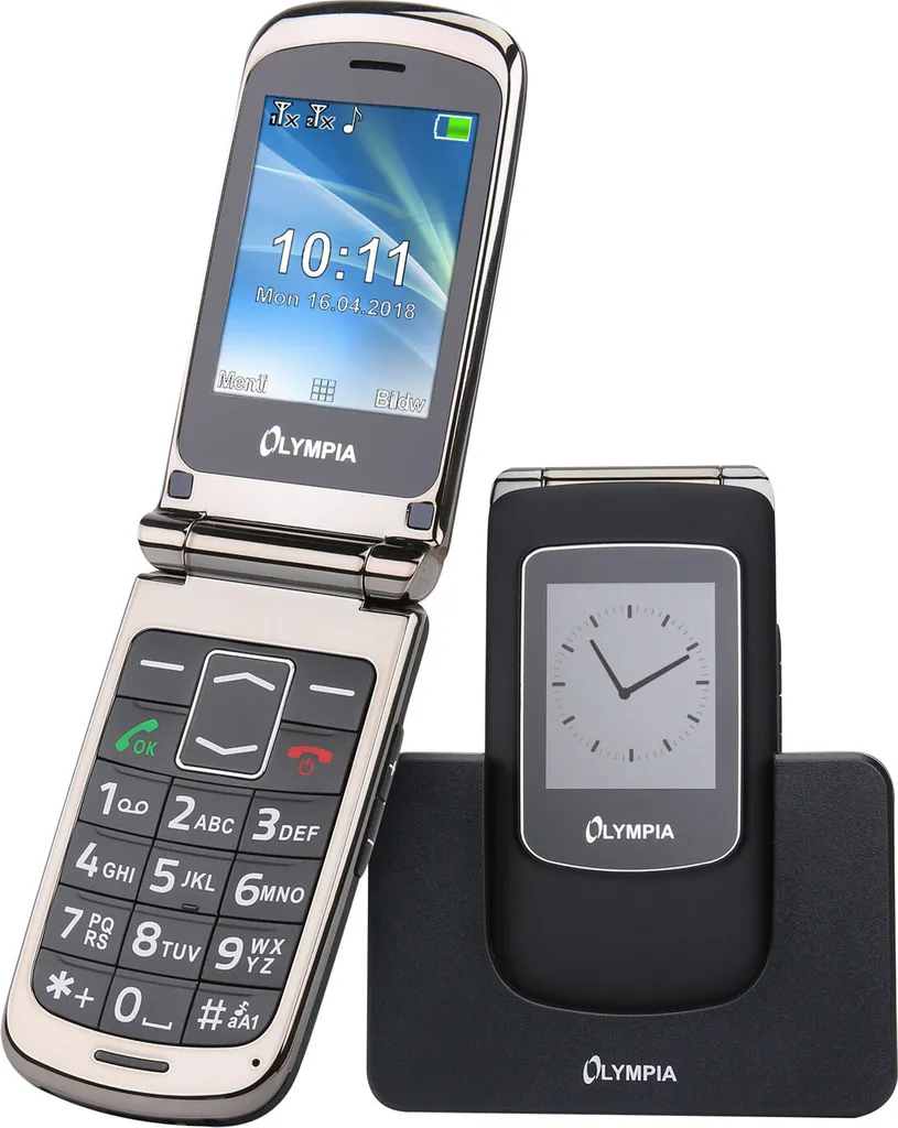 Mobile à Grosses Touches Olympia View Compatible Appareils Auditifs Noir