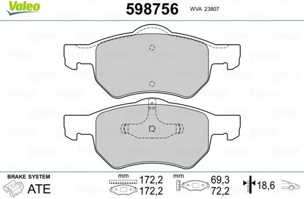 Plaquettes de frein Valeo 598756 : stop aux bruits sur Voyager III/IV