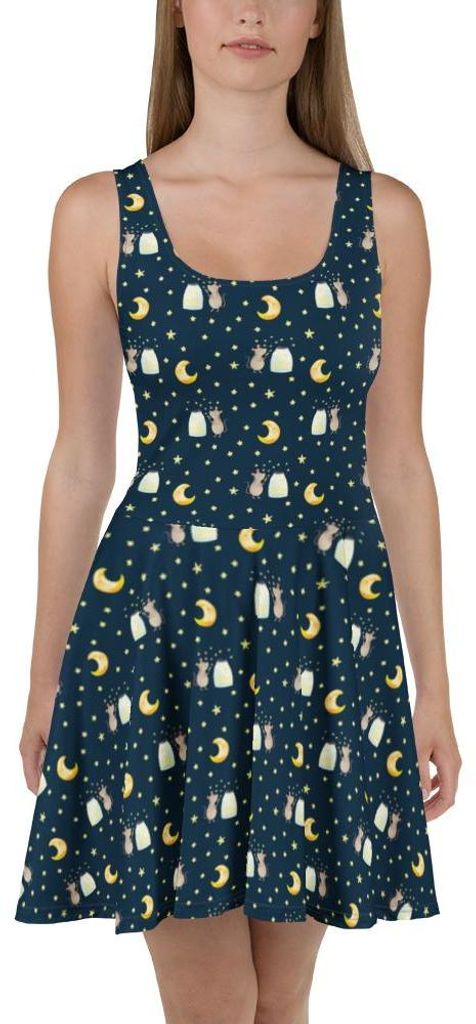 Mr. & Mrs. Panda Kleid Maus Sterne XS - Blau - Geschenk, Sommerkleid, Lustige Sprüche, Jerseykleid, Damen-Sommerkleid, Strandkleid, Hoffnung, Shir...