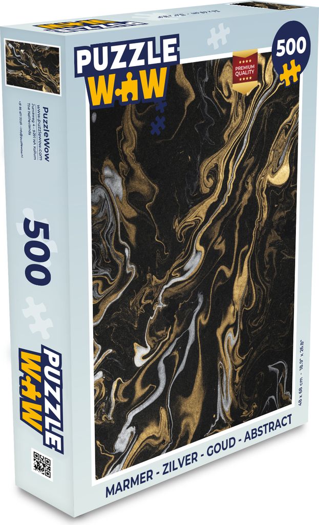 MuchoWow Puzzle 500 Teile Marmor - Silber - Gold - Abstrakt - Denken - Spiel - Toy