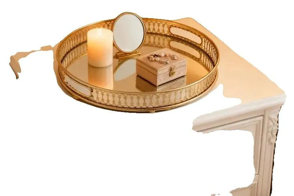 Bol en fer doré et verre trempé 30cm - Finition luxe électroplaquée or