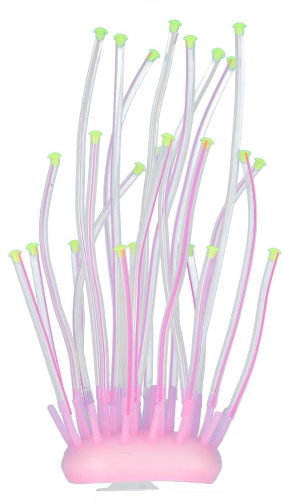 Künstliche Koralle Silikon fluoreszierende Simulation Aquarium Aquarium 2-Farben-Röhre DekorationRosa 20x8cm