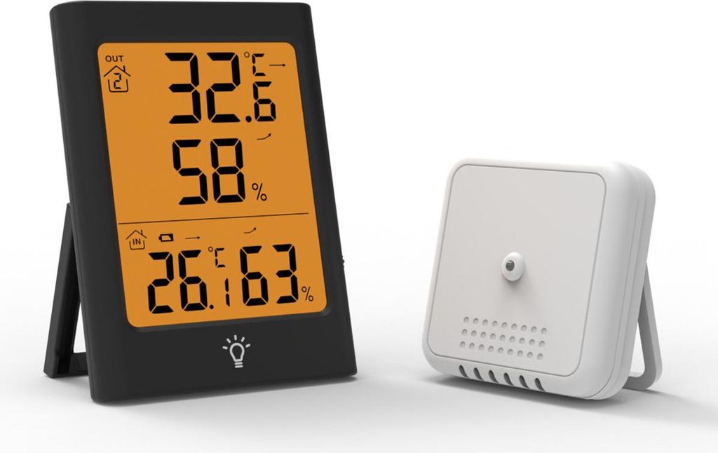 Professionelles elektronisches digitales Thermometer-Hygrometer mit LCD-Anzeige zur Messung von Luftfeuchtigkeit und Temperatur im Innen- und Au?en...