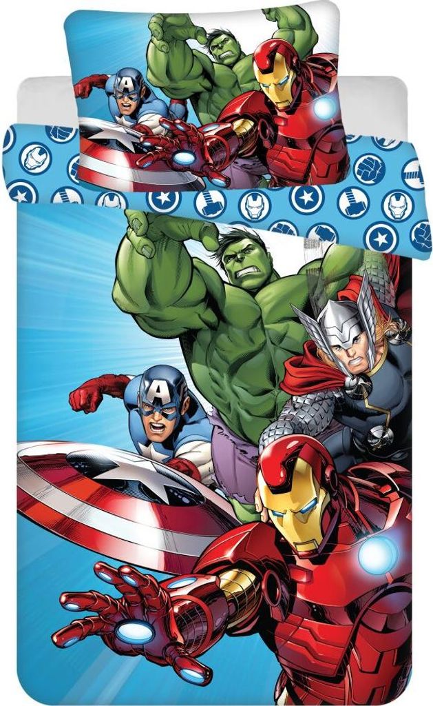 Avengers Light Blue Kinderbettwäsche 100x135cm Produktbild 