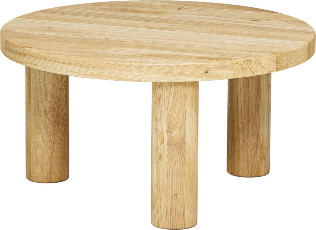 COUCHTISCH Eichenholz vollmassiv rund Naturbelassenen Produktbild 