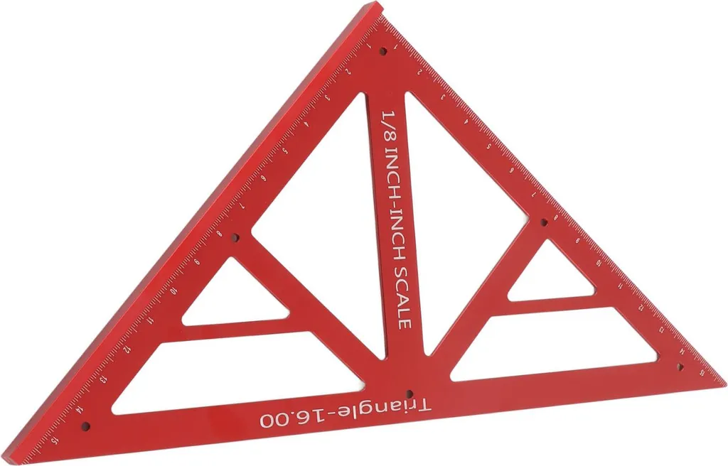 Règle triangulaire robuste en alu avec rapporteur d'angle pour le bois - 16