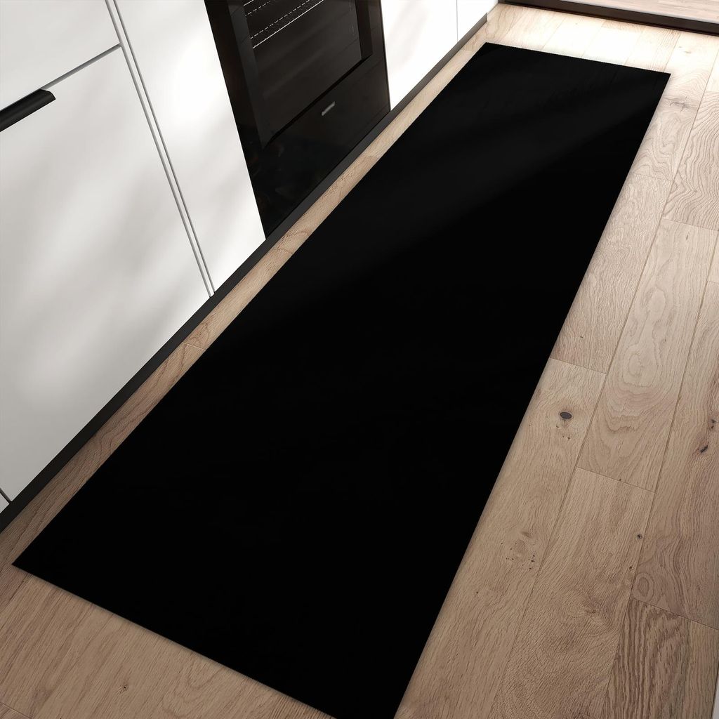 Küchenteppich 60x90cm rutschfest & abwischbar PVC Läufer - Schwarzer Hintergrund