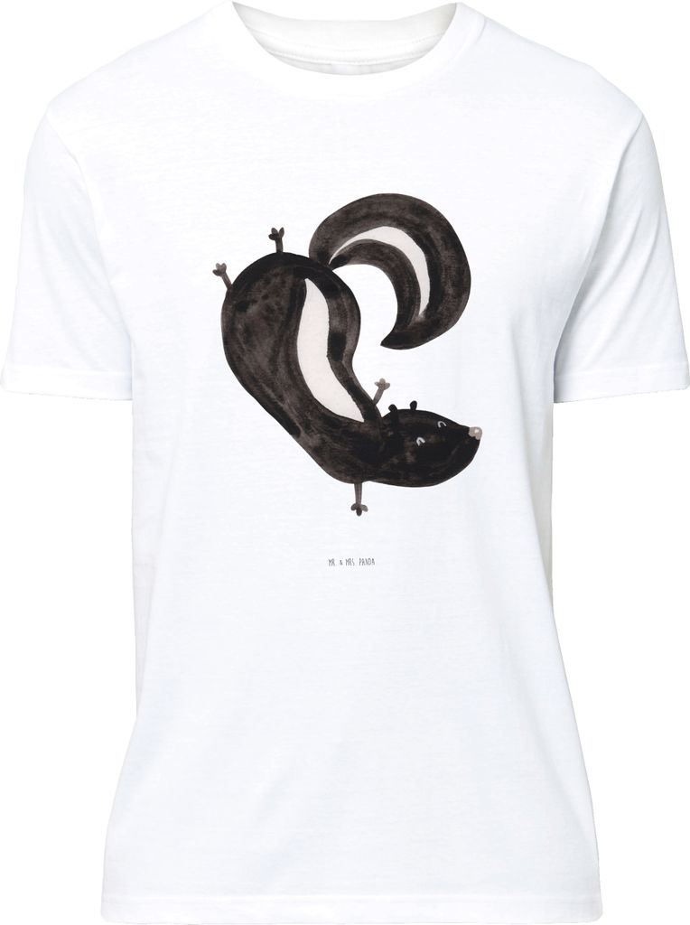 Mr. & Mrs. Panda Tshirt Stinktier Handstand - Weiß - Geschenk, Wildtier, Stinker, Shirt, T-Shirt, Raubtier, S, Skunk, Jersey-Shirt, Basic-Shirt, S...
