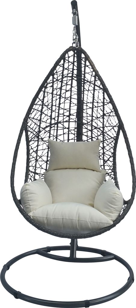greemotion Hängesessel Indoor & Outdoor Kuba Hängeschaukel mit Gestell schwarz inkl. Kissen