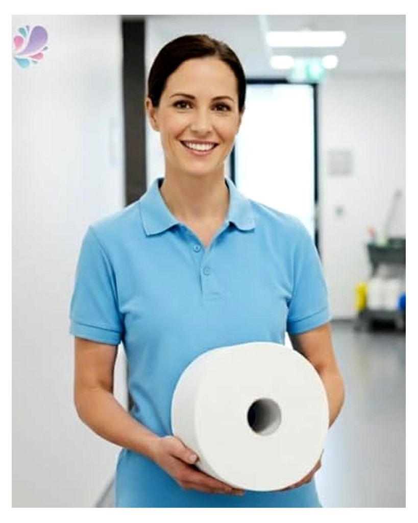 Handtuchrollen – Set mit 6 Rollen à 140 m, 2-lagig, 5 cm Ø Kern, Papierhandtücher für Handtuchspender, 100% Zellstoff, Weiß