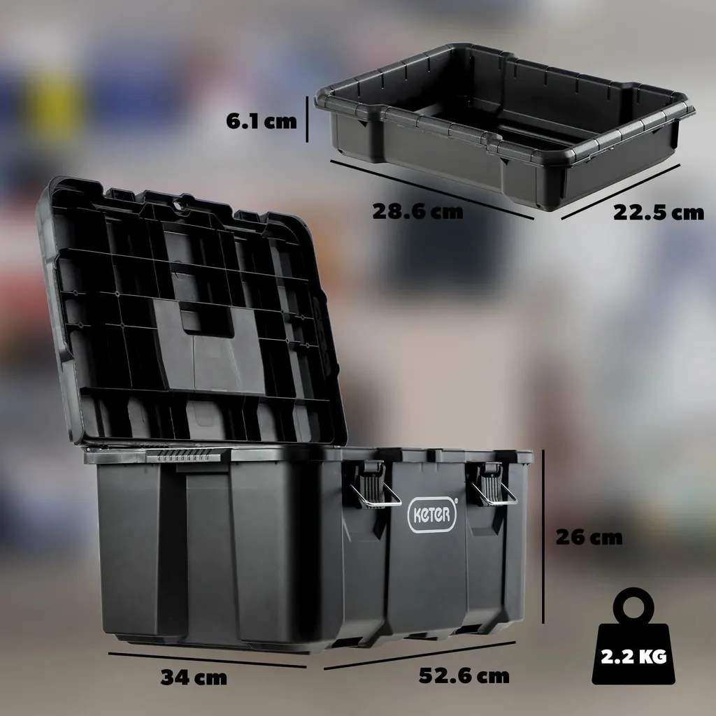 Mallette de rangement outils avec organiseur portable en plastique - 2