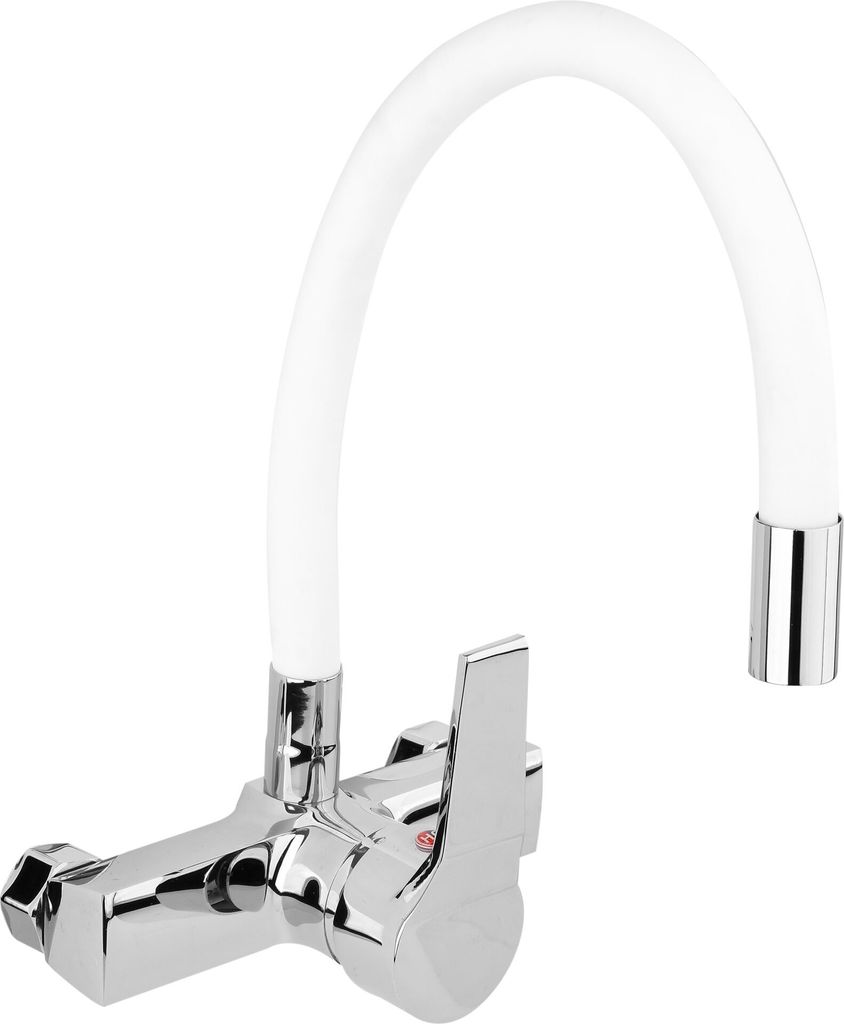 Küchenarmatur, Wandarmatur flexible, weiß, Wasserhahn, Produktbild 