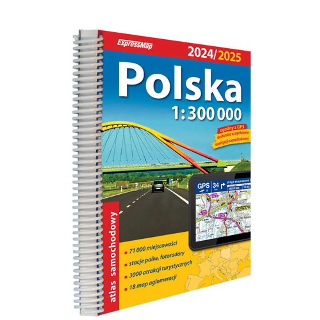 Atlas automobile de la Pologne 1:300 000 : La carte routière détaillée