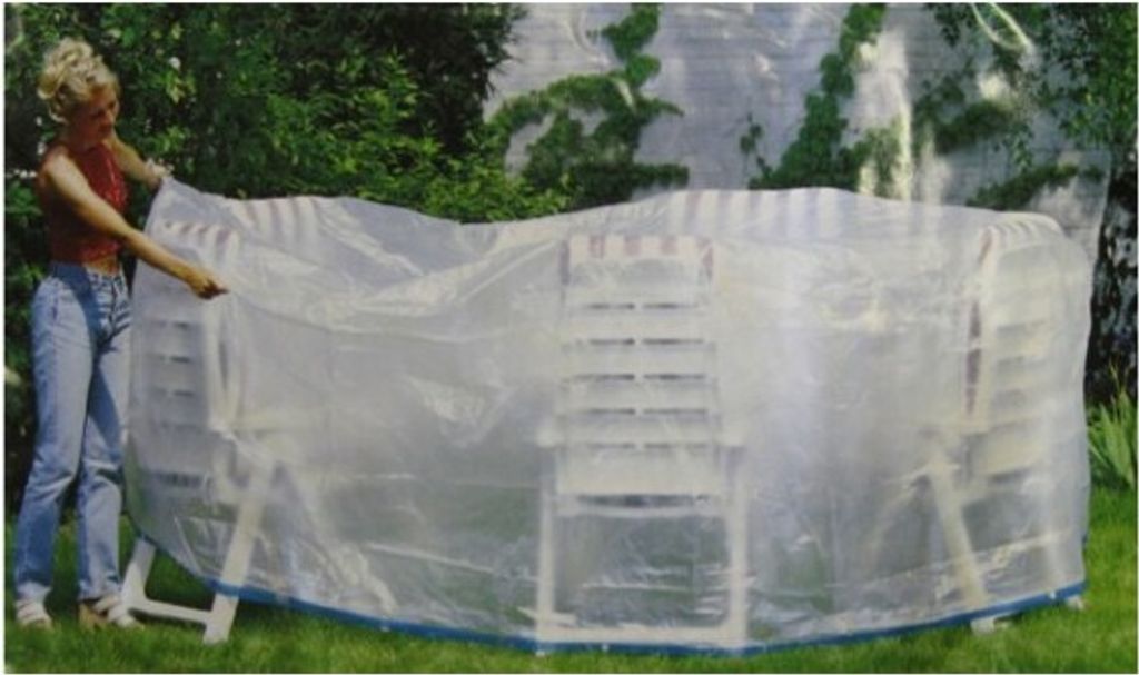 Landmann Schutzhülle für Sitzgruppe Ø 320 cm aus Polyäthylengewebe weiß