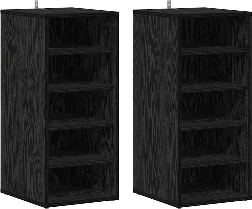 vidaXL Schuhschrank 2 pcs Schwarz Eichen-Optik 32 x 35 x 70 cm