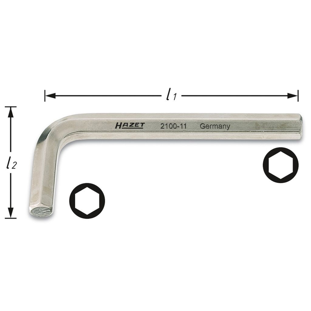 Hazet Winkelschraubendreher 2100-015, Innen Sechskant Profil, SW 1,5 mm