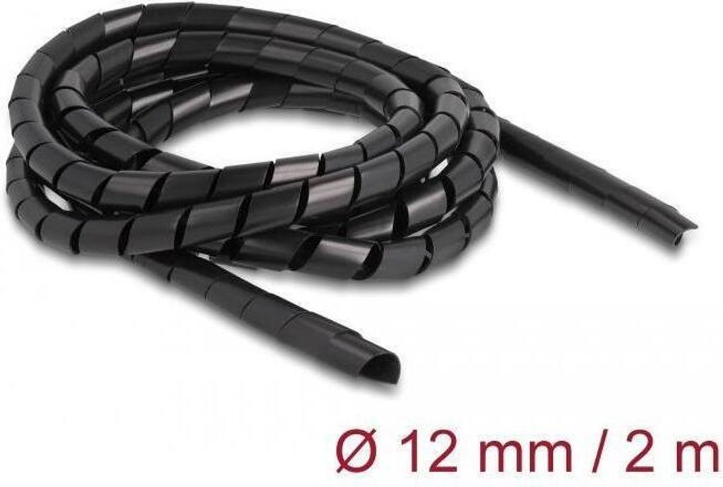 DELOCK Spiralschlauch flexibel 2 m x 12 mm schwarz
