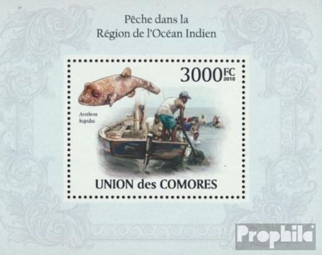 Briefmarken Komoren 2010 Mi Block 573 (kompl. Ausg.) postfrisch Angeln in der Region des Indischen Ozeans
