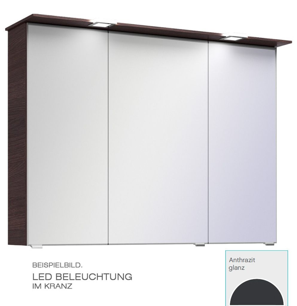 PELIPAL TRENTINO 20 Spiegelschrank / Anthrazit / LED Beleuchtung / 20 x 20  x 20 cm / EEK A++