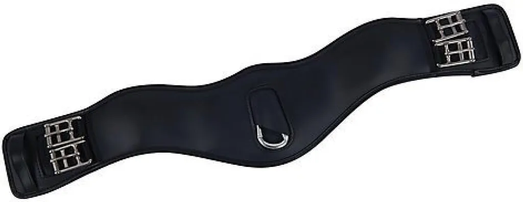 Sangle de dressage courte et anatomique Collegiate WB622 en cuir noir