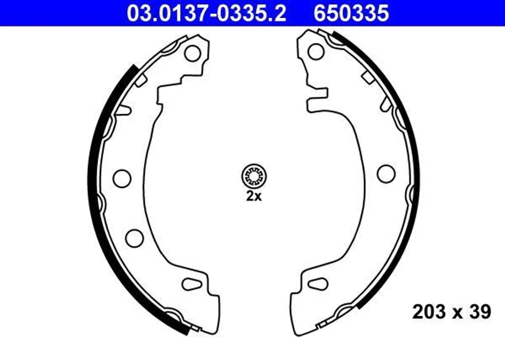Kit mâchoires de frein tambour pour Megane avec OE 7701204835 ATE