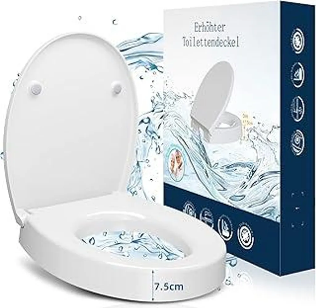 Rialzo Sedile WC 7,5cm Duroplast Portata 250kg | Fissaggio Stabile