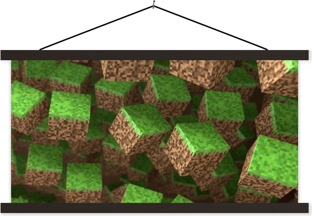 MuchoWow Textilposter Spiele - Blöcke 150x75 cm mit schwarzem Rahmen - Posterleiste