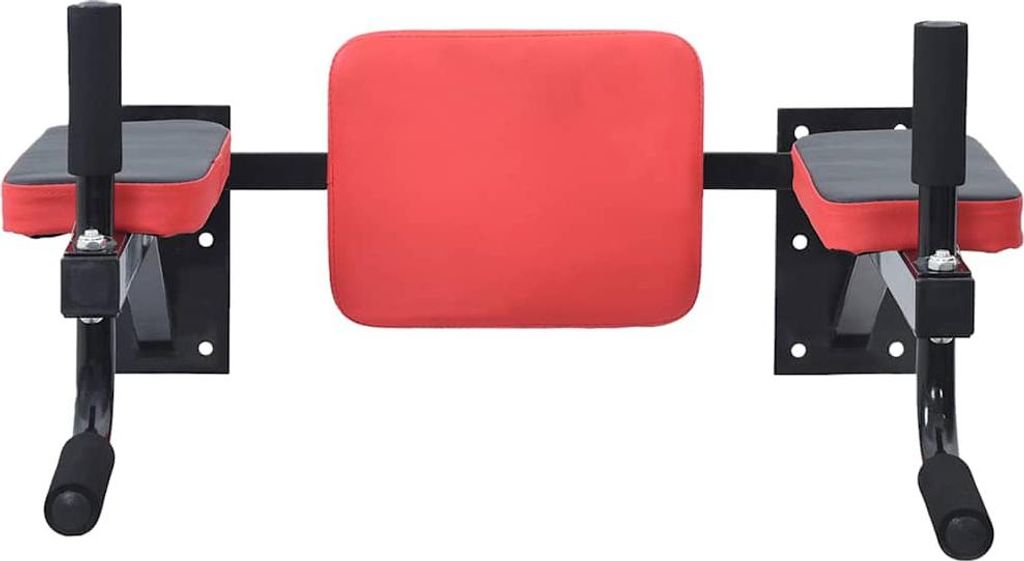 VidaXL Dip Station Schwarz und Rot 72,5 x 70 x 31 cm