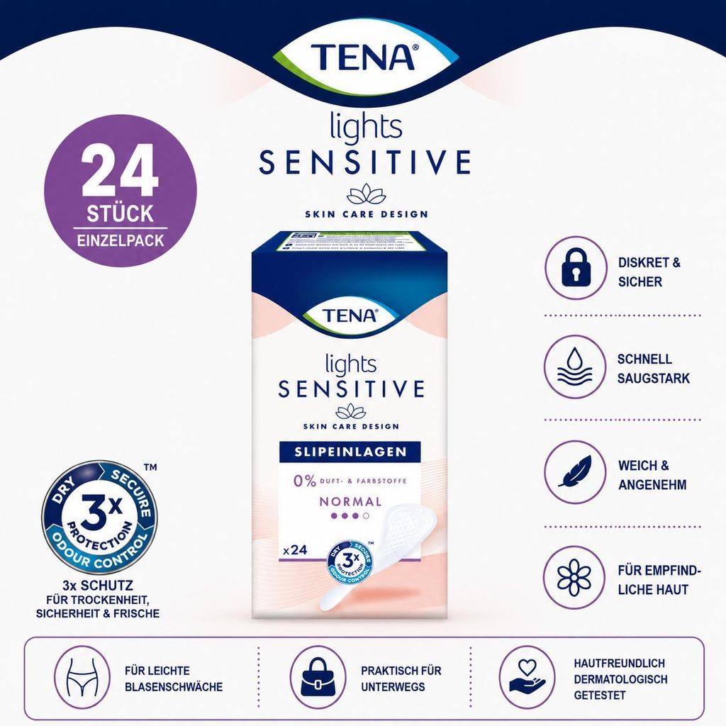 TENA Lights Sensitive Normal 24 Slipeinlagen Produktbild 