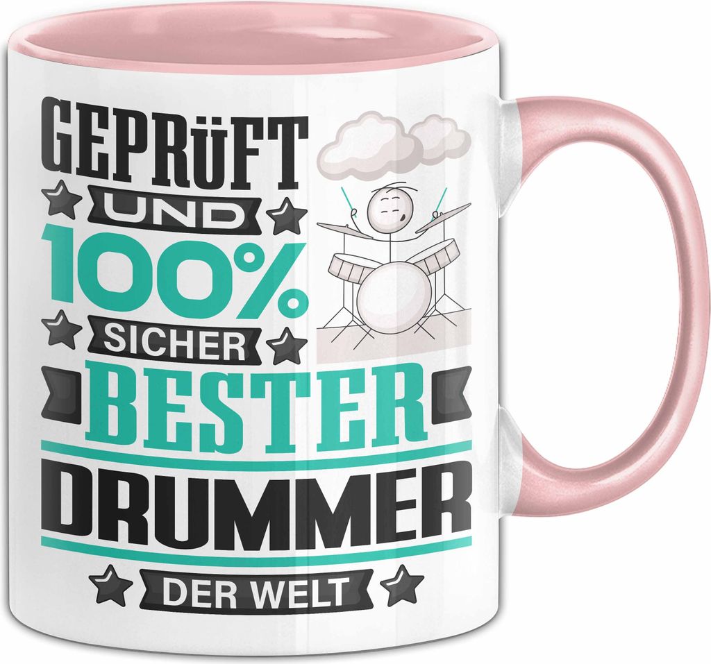 Drummer Geschenk Lustiger Spruch für Drummer Geschenkidee Bester Drummer Der Welt (Rosa)
