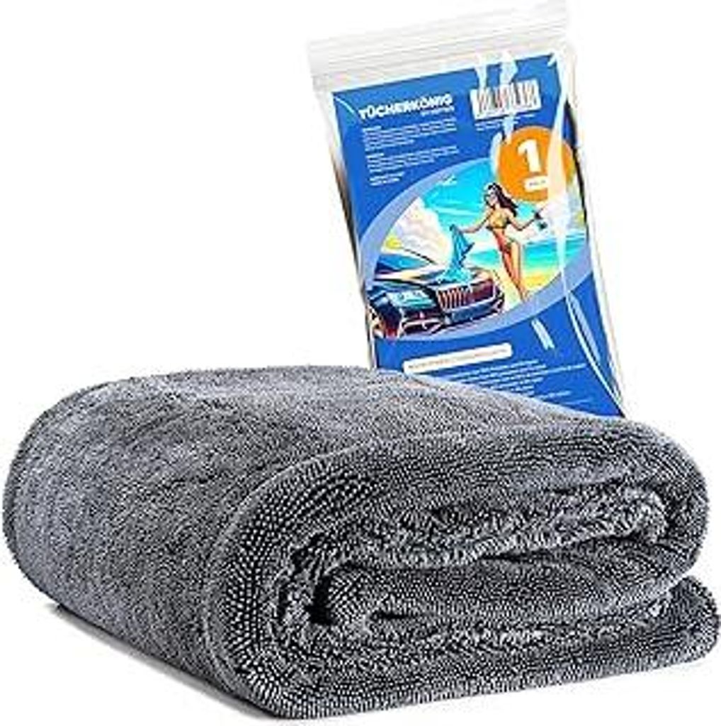 Kemes Mikrofasertücher Auto XXL Ultra saugstark mit 1400 GSM Heavyweight Grau 40x60cm Premium Microfaser Trockentuch Kratzfrei | 5-Fach Saugstark ...